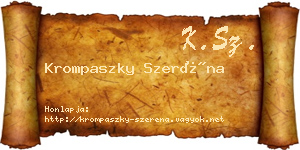 Krompaszky Szeréna névjegykártya